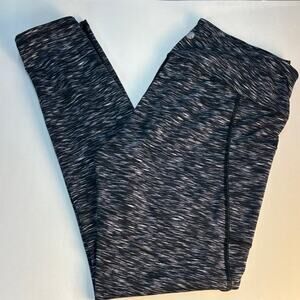 Heathyoga Women's Black and Gray Heathered Leggings XL